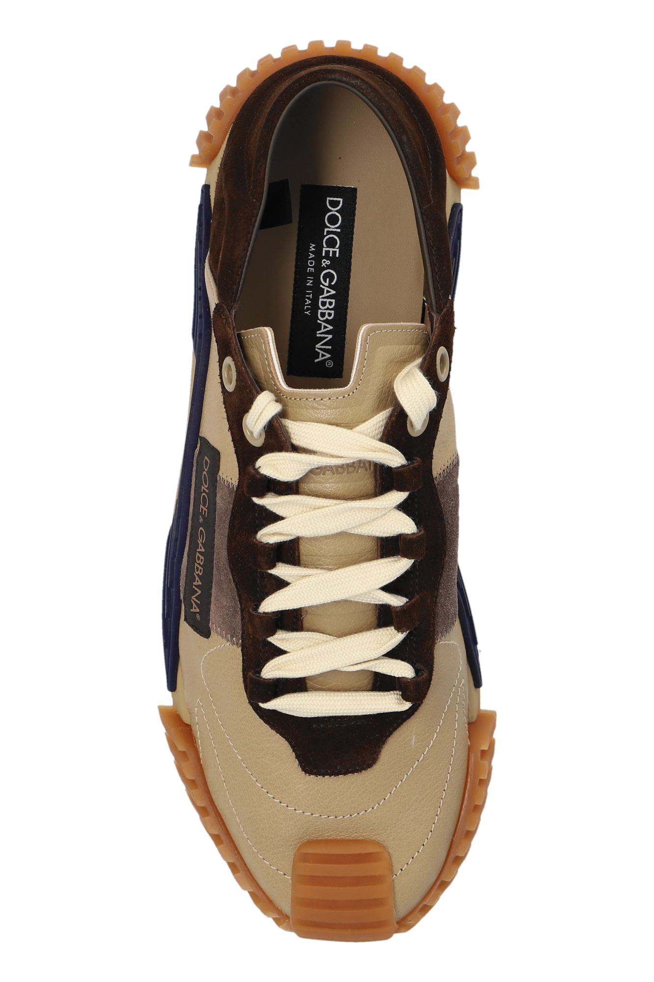 正規店買付【DOLCE & GABBANA】Ns1 スニーカー In Suede DOLCE & GABBANA Shoes NS1 Gold Stretch Lace Up Sneakers Mens